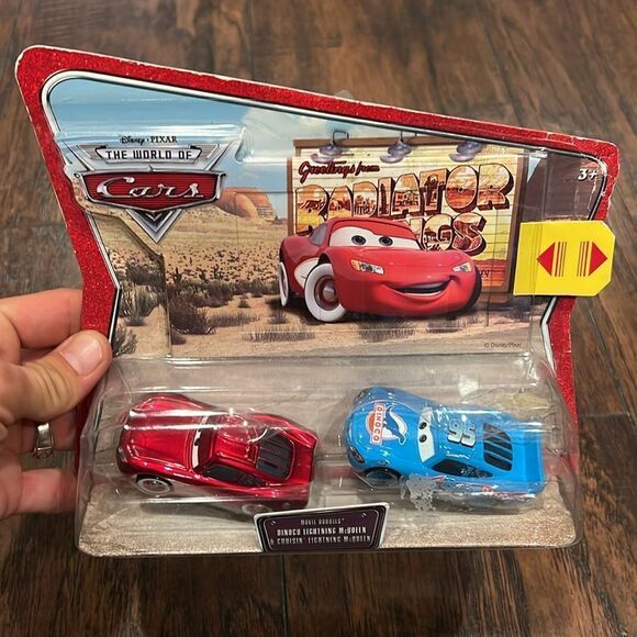 Disney Cars Movie Doubles Dinoco Lightning Blue & Cruisin' Toy Die Cast Set new - Picture 7 of 7